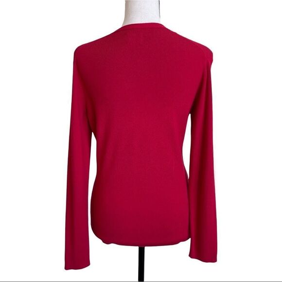 Chico's LIghtweight V-Neck Long Sleeve Sweater Red - Size 8 - Picture 6 of 6
